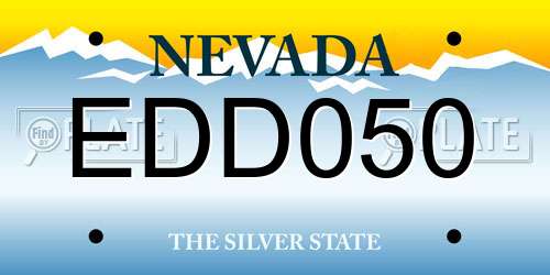 EDD050 Nevada License Plate