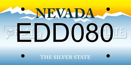 EDD080 Nevada License Plate
