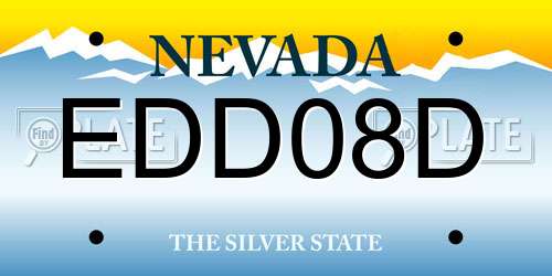 EDD08D Nevada License Plate