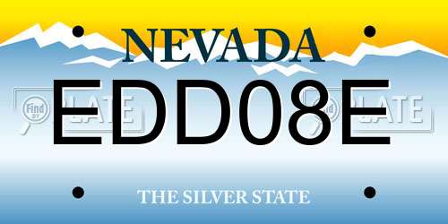EDD08E Nevada License Plate