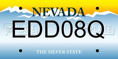 EDD08Q Nevada License Plate