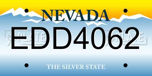 EDD4062 Nevada License Plate