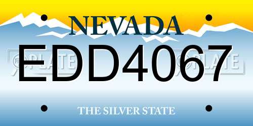 EDD4067 Nevada License Plate