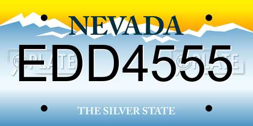 EDD4555 Nevada License Plate