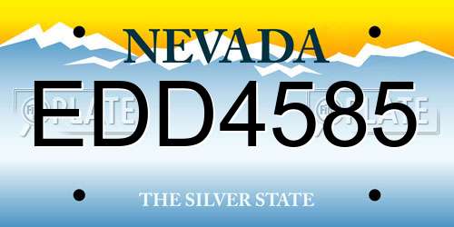 EDD4585 Nevada License Plate