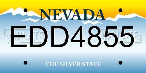 EDD4855 Nevada License Plate