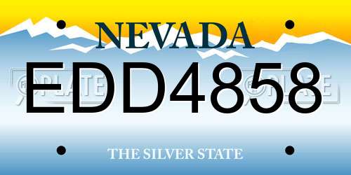 EDD4858 Nevada License Plate