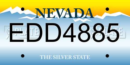 EDD4885 Nevada License Plate
