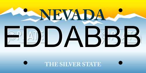 EDDABBB Nevada License Plate