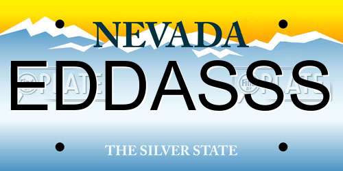 EDDASSS Nevada License Plate
