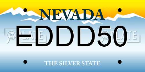 EDDD50 Nevada License Plate