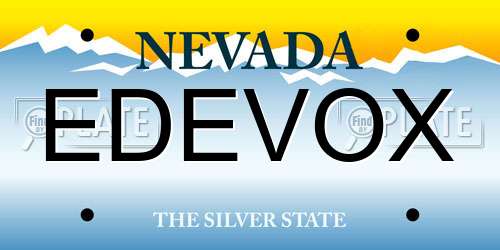 EDEVOX Nevada License Plate