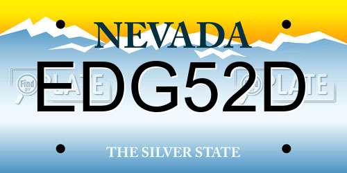 EDG52D Nevada License Plate