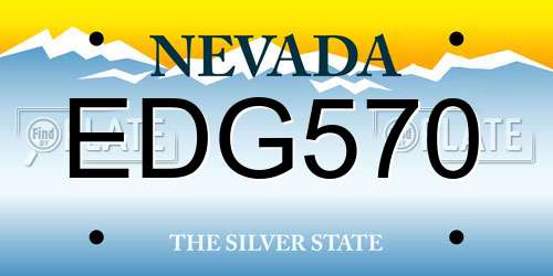 EDG570 Nevada License Plate