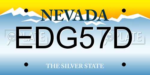 EDG57D Nevada License Plate