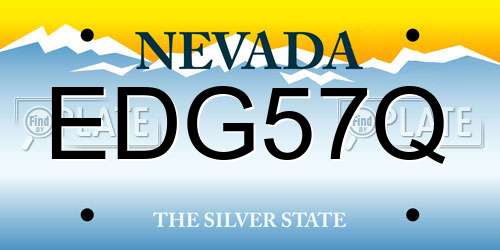 EDG57Q Nevada License Plate