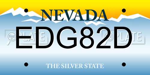 EDG82D Nevada License Plate
