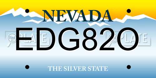 EDG82O Nevada License Plate