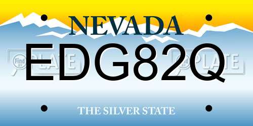 EDG82Q Nevada License Plate
