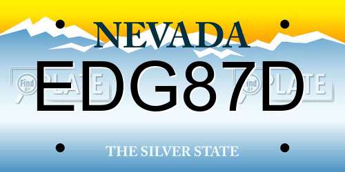 EDG87D Nevada License Plate