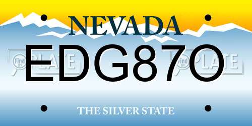 EDG87O Nevada License Plate