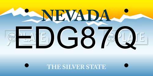 EDG87Q Nevada License Plate