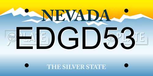 EDGD53 Nevada License Plate