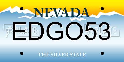 EDGO53 Nevada License Plate
