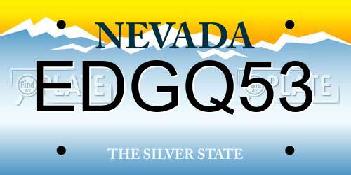 EDGQ53 Nevada License Plate