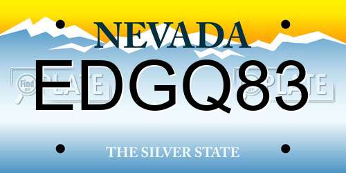 EDGQ83 Nevada License Plate