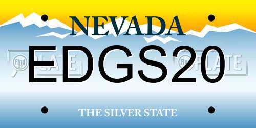 EDGS20 Nevada License Plate