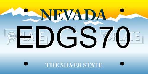 EDGS70 Nevada License Plate