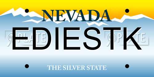EDIESTK Nevada License Plate