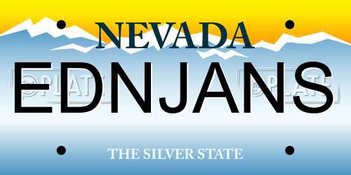 EDNJANS Nevada License Plate