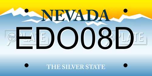 EDO08D Nevada License Plate