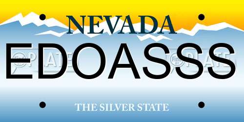 EDOASSS Nevada License Plate