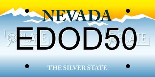 EDOD50 Nevada License Plate
