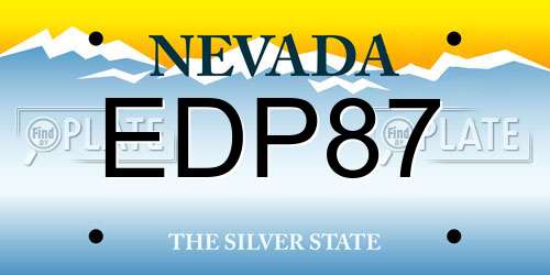 EDP87 Nevada License Plate