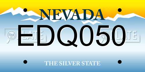 EDQ050 Nevada License Plate