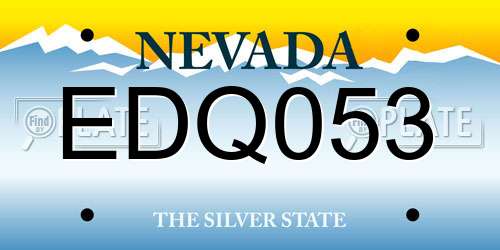 EDQ053 Nevada License Plate