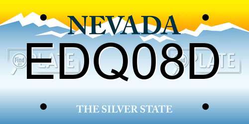 EDQ08D Nevada License Plate