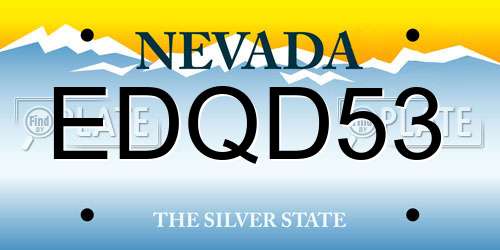 EDQD53 Nevada License Plate