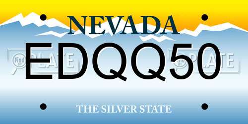 EDQQ50 Nevada License Plate