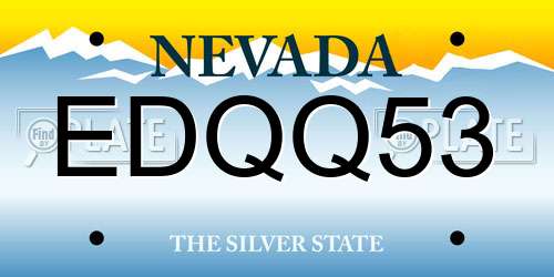 EDQQ53 Nevada License Plate