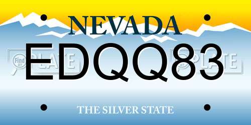 EDQQ83 Nevada License Plate