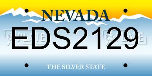 EDS2129 Nevada License Plate
