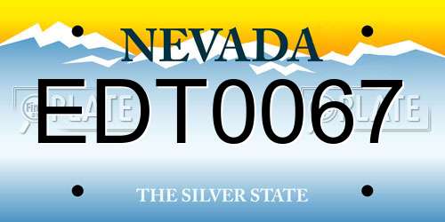 EDT0067 Nevada License Plate