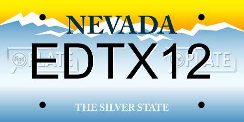 EDTX12 Nevada License Plate