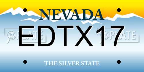EDTX17 Nevada License Plate