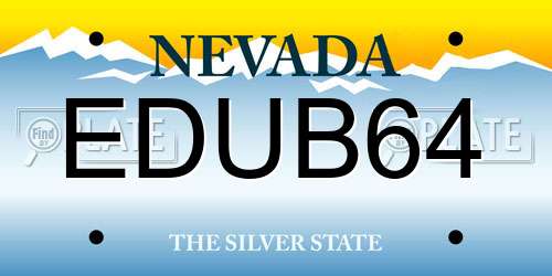 EDUB64 Nevada License Plate